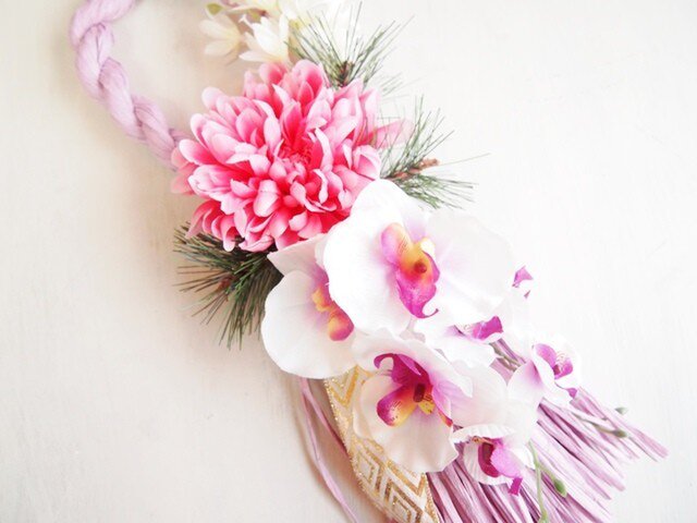 お花が可愛いお正月飾り ループp１６１５ Iichi ハンドメイド クラフト作品 手仕事品の通販