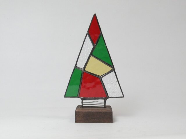 ステンドグラス クリスマス ミニツリーRの画像1枚目