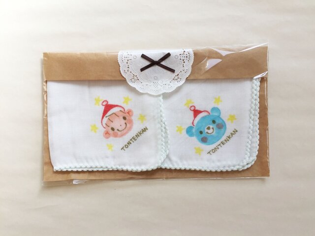 Xmasギフト男の子名入れガーゼの画像1枚目