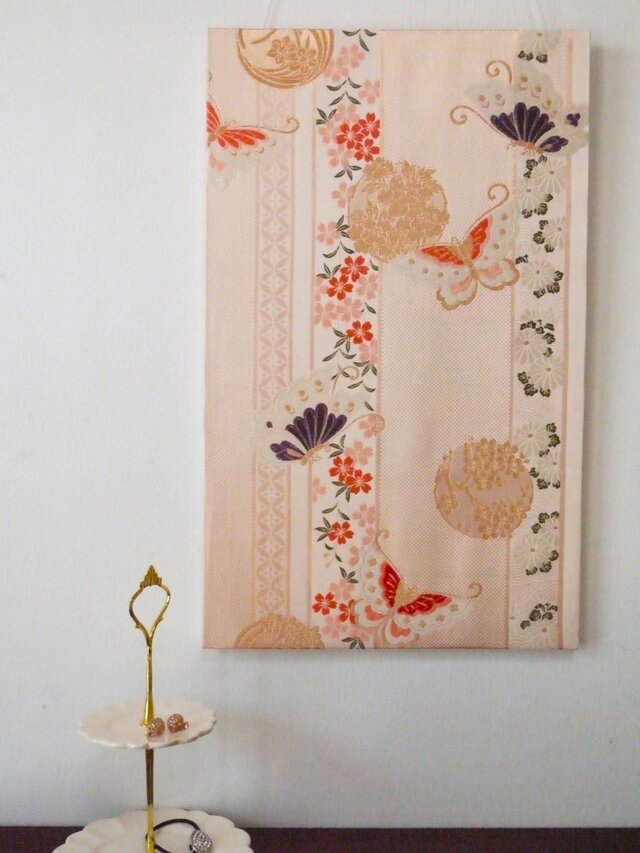 帯deco 縦縞花蝶の画像1枚目