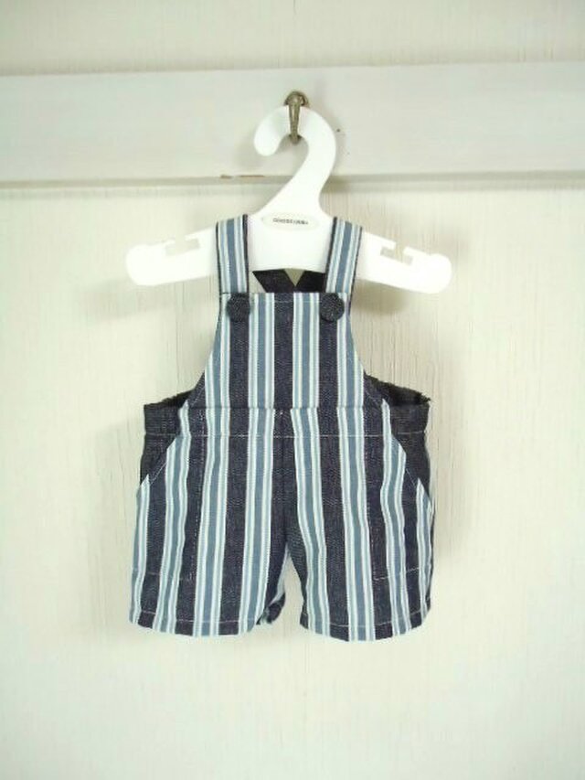 ダッフィーお洋服 ストライプサロペットの画像1枚目