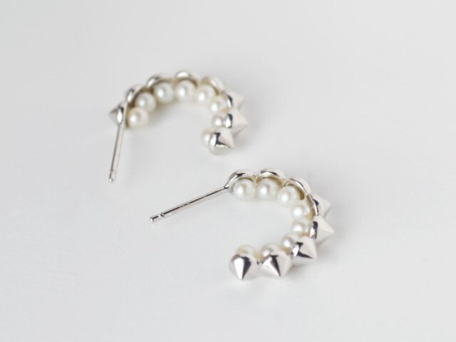 スピーナピアス(シルバー, 淡水パール)の画像1枚目