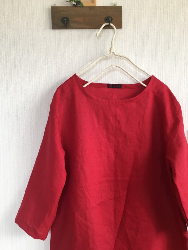 くったりリネンの肩落ちワンピの画像1枚目