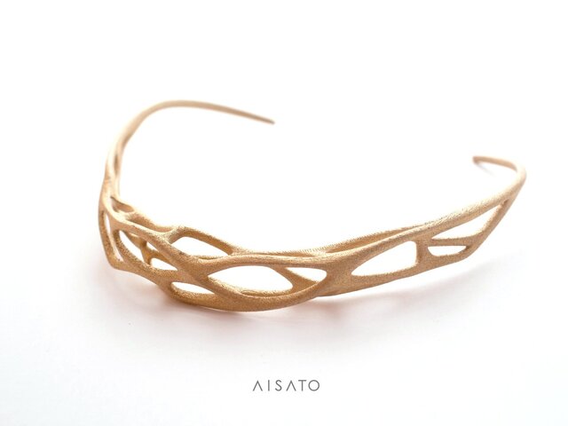 Voronoi Neckcuff Gold ボロノイ ネックバングル チョーカー ネックレス ゴールドの画像1枚目