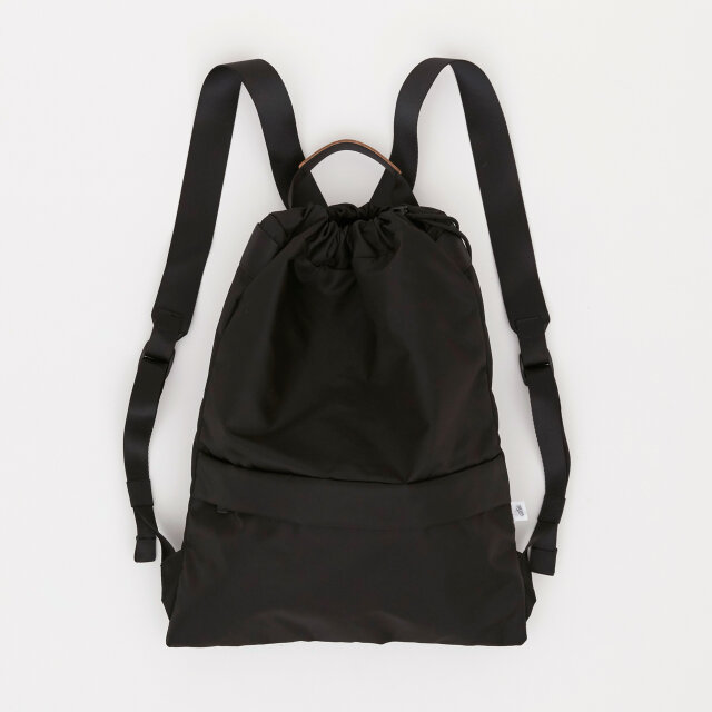 リモンタナイロン/きんちゃく型リュック「Twill/Knap」 (Black)の画像1枚目