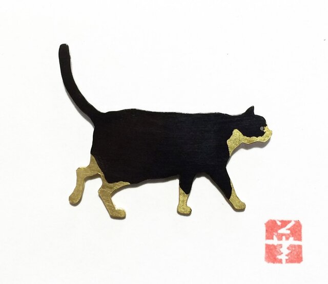 【受注販売】ピンバッジ 靴下ネコ1の画像1枚目
