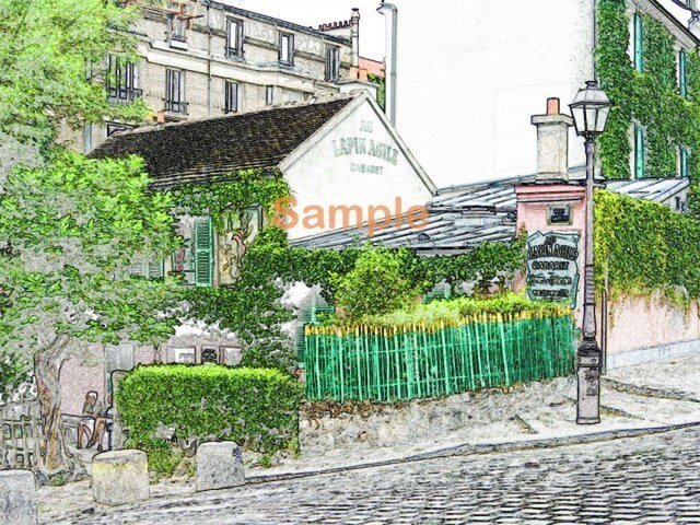 ポストカード モンマルトル風景 #3 (F010P)の画像1枚目