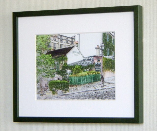 【額装作品】モンマルトル風景 #3 (F010F)の画像1枚目