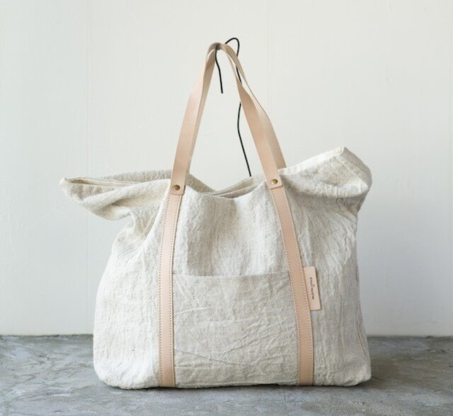 mormyrus linen tote (M) NATの画像1枚目