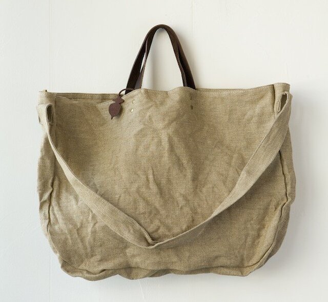 mormyrus hemp 2way tote (Y) NATの画像1枚目