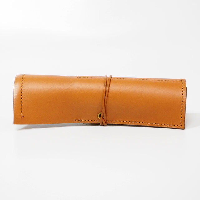 メイクブラシ【キャメル】化粧筆 ペンケース 革 くるくる巻くペンやメイクブラシの整理に