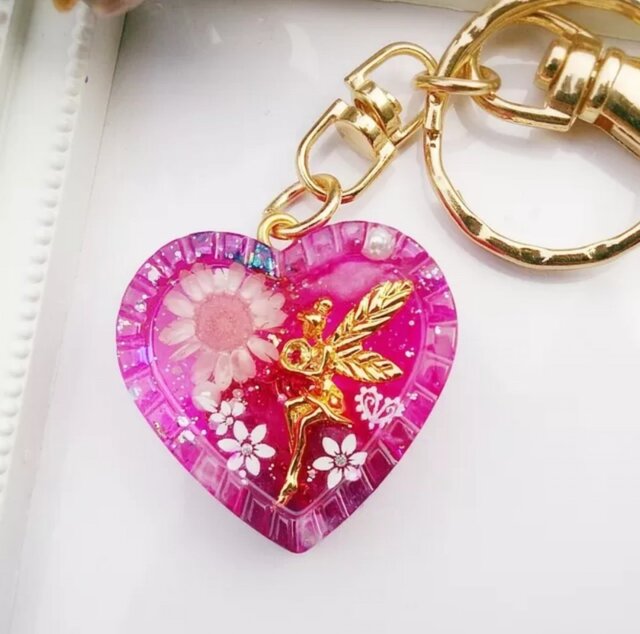 恋愛運アップ☆妖精☆オルゴナイト☆キーホルダー | iichi 日々