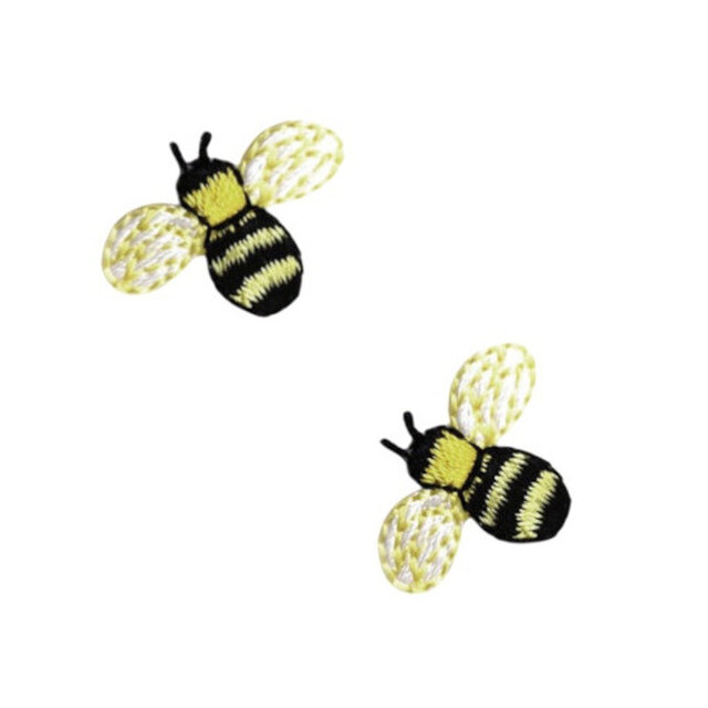 アップリケワッペン ミニみつばち 2枚 W-0531  ミツバチ 蜜蜂 昆虫 入園 入学 はち