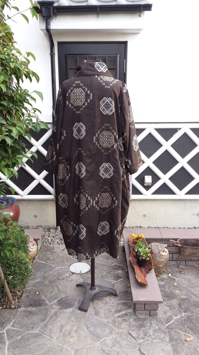 再販 着物リメイク 泥大島 龍郷 コート | iichi 日々の暮らしを