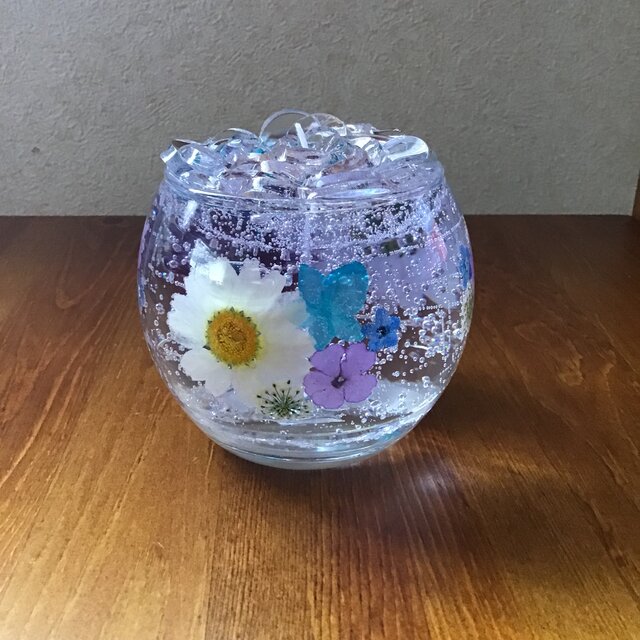 お花キャンドル(パープル)の画像1枚目