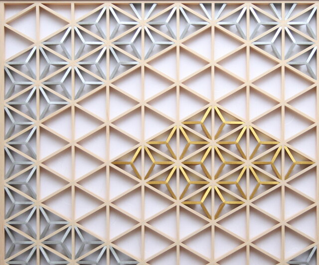 組子色彩葉 【金銀麻の葉 ちらし2色4号】 | iichi 日々の