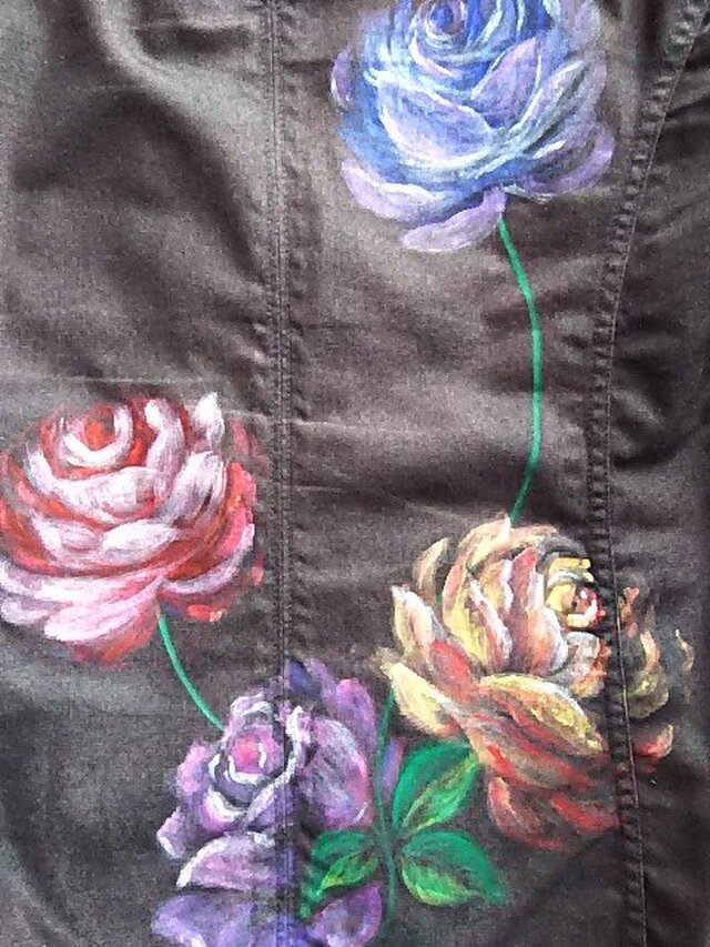 薔薇のジャケット+Tシャツ(ブラウス)《手描きオーダーメイド作品