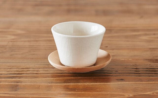 桂の木の茶托 白木の画像1枚目