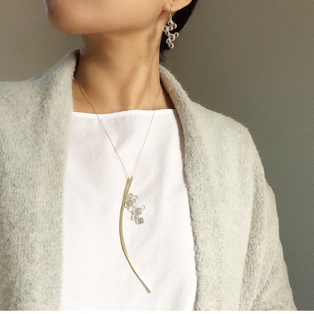 ○⚪︎⚪︎necklace&pierce Set【ガラスネックレス】の画像1枚目