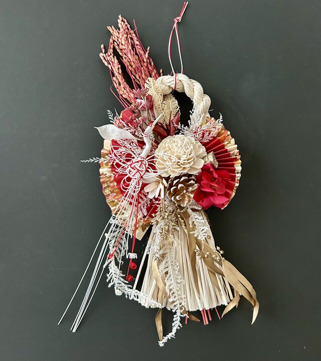 扇と鶴のお正月飾り