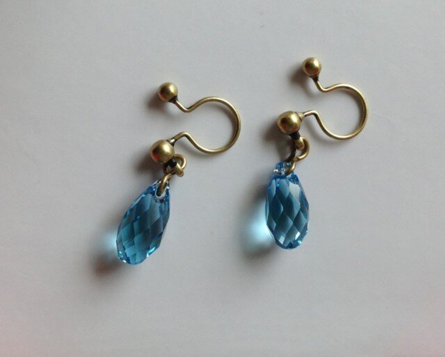 【再5】ノンホールピアス No.137アクアマリンの画像1枚目