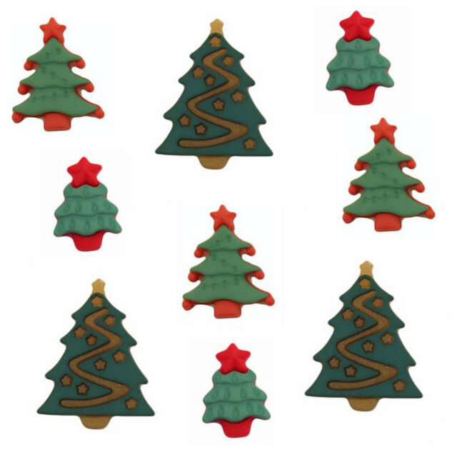 アメリカ ボタンガローア ボタン9個セット クリスマスツリー B 0961 Iichi ハンドメイド クラフト作品 手仕事品の通販
