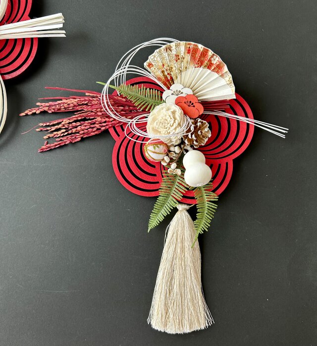 お正月飾り 梅とタッセル飾り「受注制作」