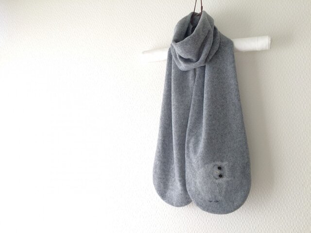 暖かウール 隠れフクロウひなマフラーの画像1枚目