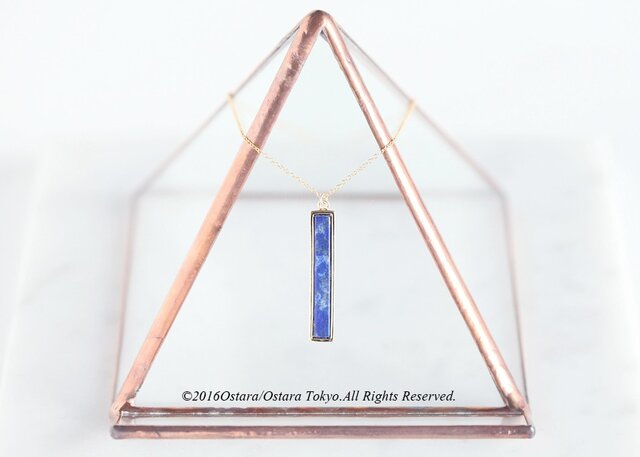 【14KGF】Necklace,Gem Lapis Lazuli Long Stick Barの画像1枚目