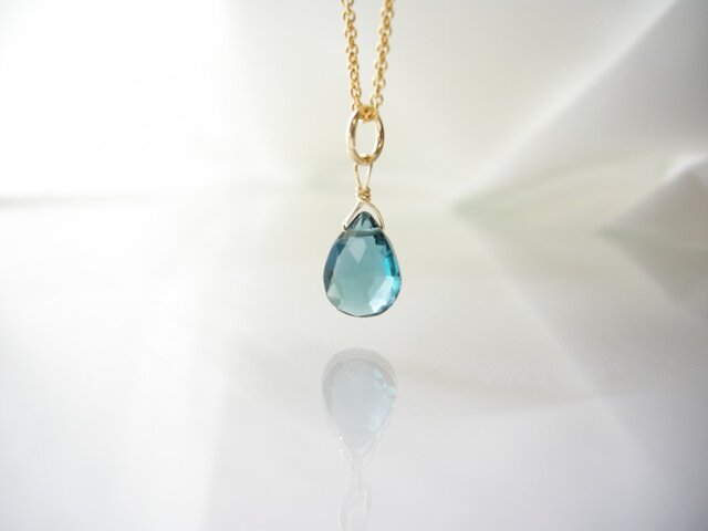 ロンドンブルートパーズ小ぶりマロン14kgf天然石ピアス 14KGF11月誕生石 ロンドンブルートパーズ 天然石 トパーズ