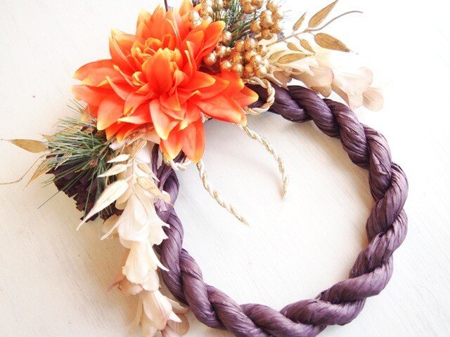 out メロン様 ナチュラル モダン ✧ 2016 カラー しめ縄リース out メロン様 ナチュラル モダン ✧ 2016 カラー しめ縄リース モダン