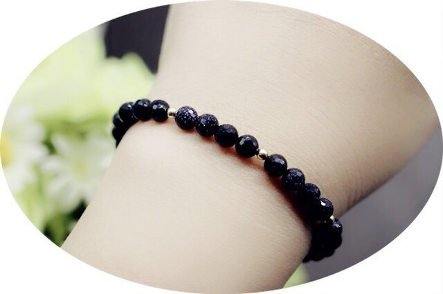 agete ゴールドブルーストーンブレスレット 夜空の星】 ブルーゴールドストーン ブレスレット | iichi 日々の