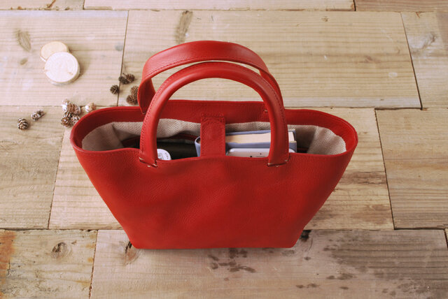 レザーミニトートバッグ lmtt-S ［レッド］ | iichi 日々の暮らしを