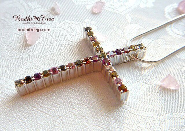 マルチカラートルマリンクロスSVネックレス | iichi 日々の暮らしを