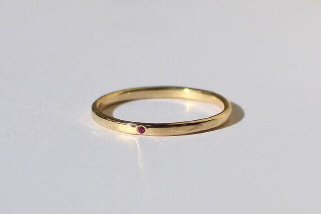 Rubeus ring / K18 Yellow gold. Rubyの画像1枚目