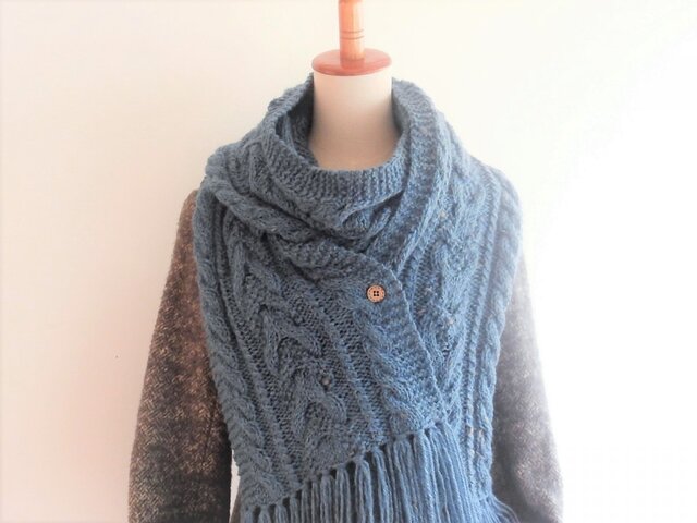 アラン模様のビッグマフラー | iichi 日々の暮らしを心地よくする