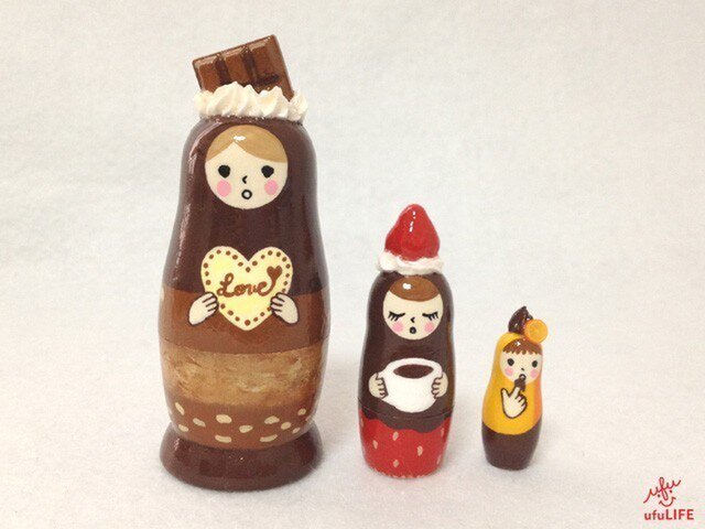 CHOCOLATE LOVE メッセージ・マトリョーシカ (Sサイズ)の画像1枚目