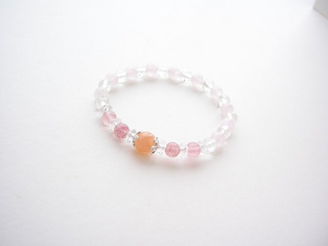 サチャロカローズアゼツライト　φ約8㎜　丸珠　ブレスレット　H&E社 特価‼︎ 限定‼︎ サチャロカローズアゼツライト 8㎜ 丸珠 フルブレス