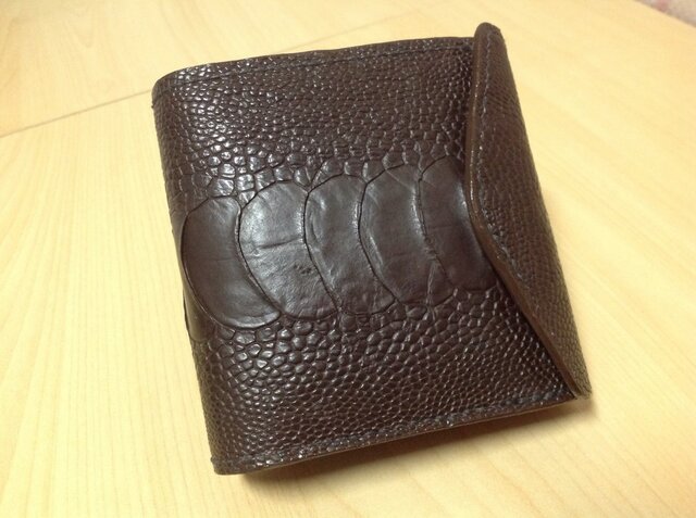 オーストリッチレッグ 二つ折財布 | iichi ハンドメイド・クラフト作品・手仕事品の通販