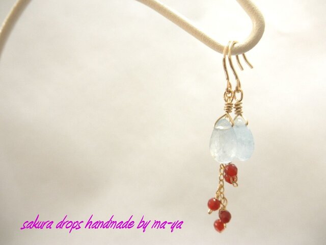 14Kgf】3月のお守りピアス（アクアマリン） | iichi 日々の暮らしを