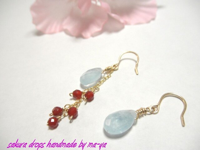 14Kgf】3月のお守りピアス（アクアマリン） | iichi 日々の暮らしを