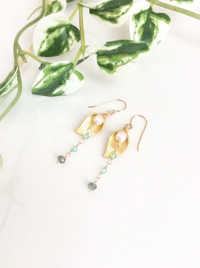 水芭蕉のピアス♫の画像1枚目