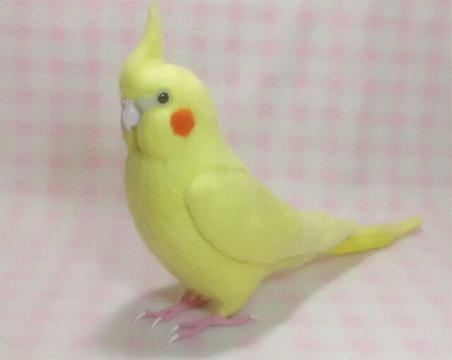 リアル！オカメインコ イエロールチノー 羊毛フェルト 受注製作