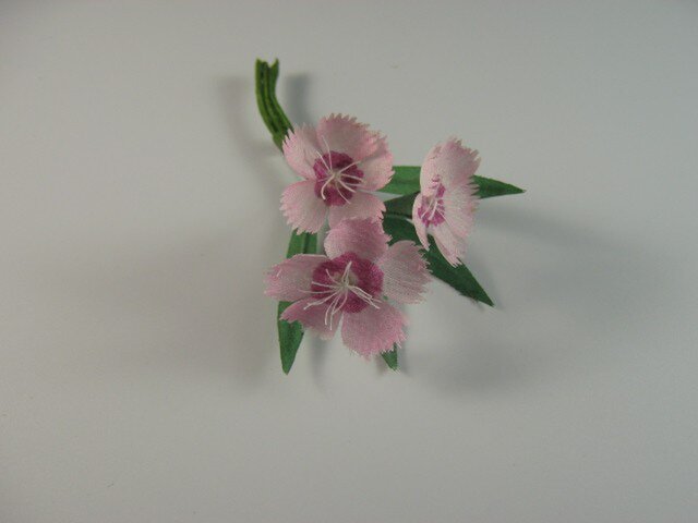 手染めの布花 ピンクのなでしこ(撫子)のコサージュ | iichi 日々の