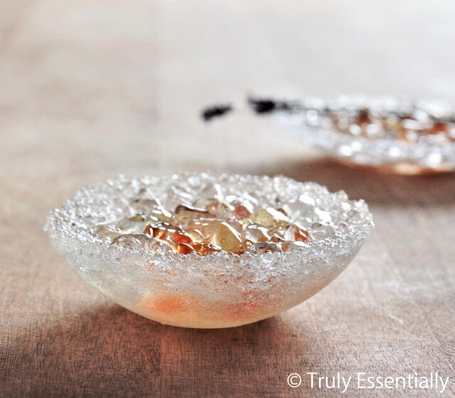 ガラスのアクセサリートレイ -「 KAKERAの光 」 ○ アプリコット