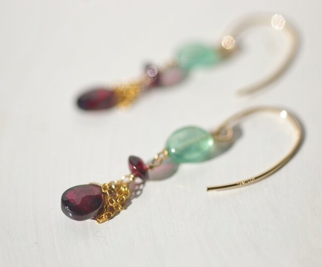 Garnet×Fluorite*Pierceの画像1枚目