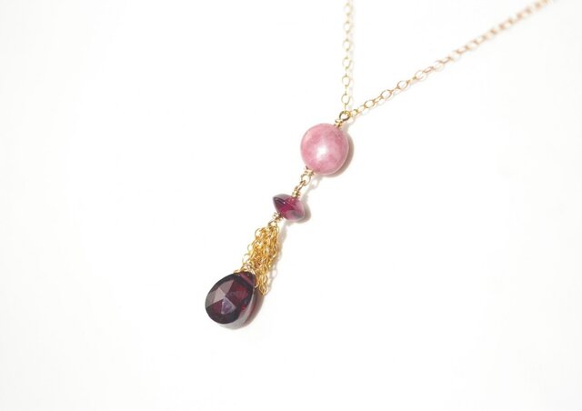 Garnet×Siliceousschist*Necklaceの画像1枚目