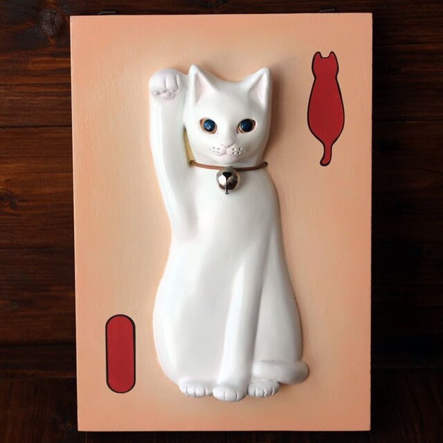 壁掛け招き猫のお手製髭入れキット　13.CATS.WORKS×YO-CO