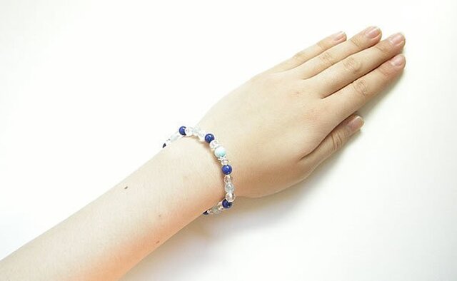 ラリマー 大玉18.3mm＆六芒星・ハート水晶キラキラ✧*。天然石ブレスレット 高品質]ラリマー丸玉/スフィア - 埼玉県吉川市の天然石専門店
