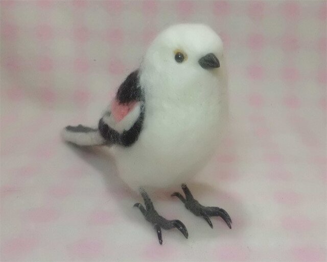 羊毛フェルト リアルサイズ♪ シマエナガ 野鳥